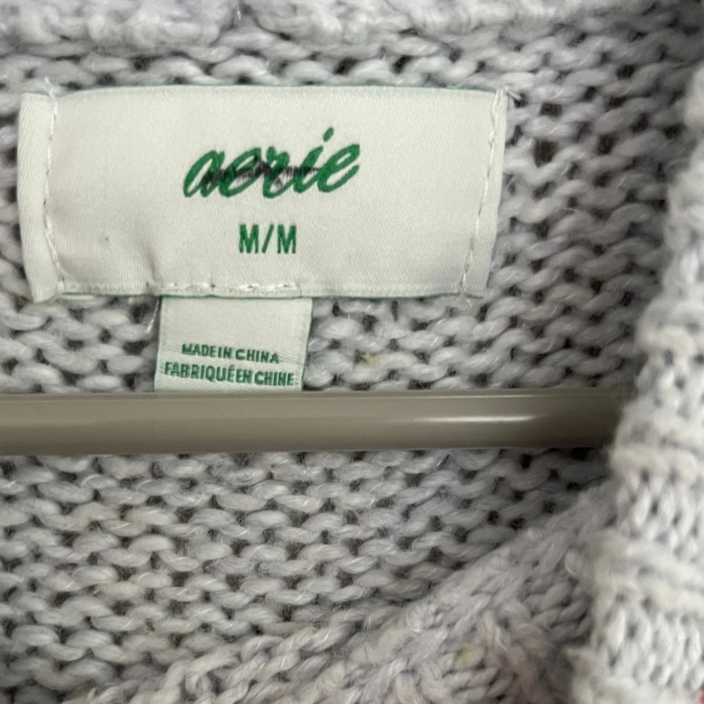 Aerie Gray and Yellow Mock neck Sweater - Picture 2 of 3